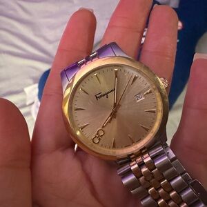 Ferragamo Gold and Silver Watch